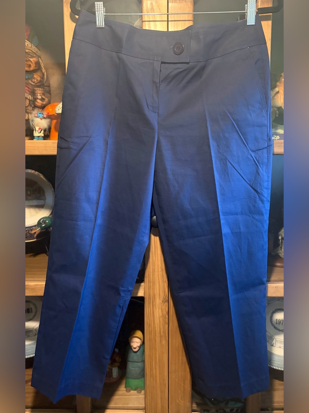 Josephine Chaus Crop Pants Navy Size 10 Textured